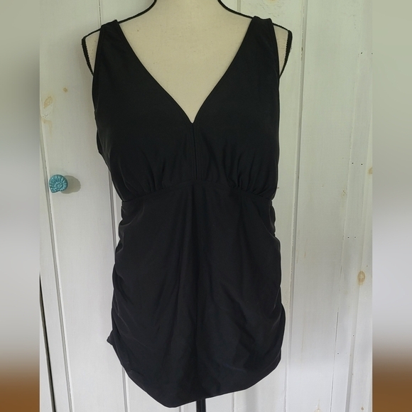 Daci Plus Size V Neck Tankini with Skirt Two Piece Bathing Suit Size 20W - Picture 3 of 16